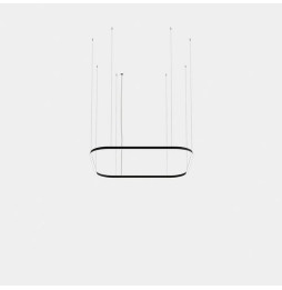 LedsC4 - Luminaria colgante cuadrada Geometric Mini 1600x1600mm LED 121 blanco neutro 4000K DALI-2 oro 8399lm