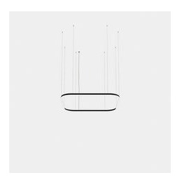 LedsC4 - Luminaria colgante cuadrada Geometric Mini 1600x1600mm LED 121 blanco cálido 3000K 0-10V negro 7777lm
