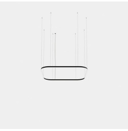LedsC4 - Luminaria colgante cuadrada Geometric Mini 1600x1600mm LED 121 blanco cálido 3000K ON-OFF blanco 7777lm