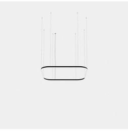 LedsC4 - Luminaria colgante cuadrada Geometric Mini 1600x1600mm LED 121 blanco cálido 3000K DALI-2 oro 7777lm