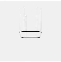 LedsC4 - Luminaria colgante cuadrada Geometric Mini 1600x1600mm LED 121 blanco cálido 2700K 0-10V negro 7155lm