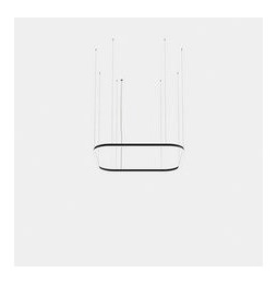 LedsC4 - Luminaria colgante cuadrada Geometric Mini 1600x1600mm LED 121 blanco cálido 2700K 0-10V negro 7155lm