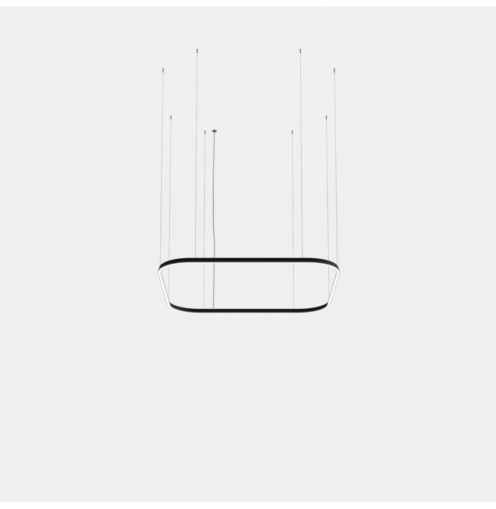 LedsC4 - Luminaria colgante cuadrada Geometric Mini 1600x1600mm LED 121 blanco cálido 2700K ON-OFF negro 7155lm