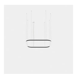LedsC4 - Luminaria colgante cuadrada Geometric Mini 1600x1600mm LED 121 blanco cálido 2700K ON-OFF negro 7155lm