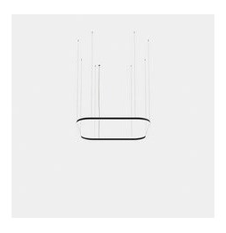 LedsC4 - Luminaria colgante cuadrada Geometric Mini 1600x1600mm LED 121 blanco cálido 2700K DALI-2 negro 7155lm