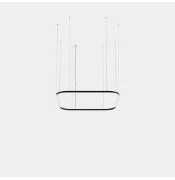 LedsC4 - Luminaria colgante cuadrada Geometric Mini 1600x1600mm LED 121 blanco cálido 2700K DALI-2 oro 7155lm