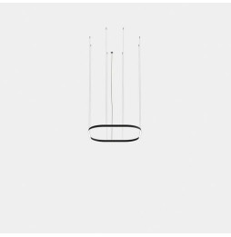 LedsC4 - Luminaria colgante cuadrada Geometric Mini 1000x1000mm LED 72 blanco neutro 4000K DALI-2 negro 4978lm
