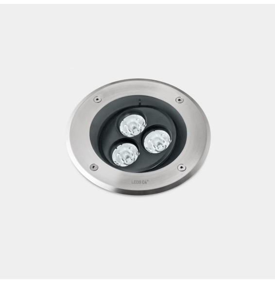LedsC4 - Empotrable de suelo IP66-IP67 Gea Power LED Pro diámetro 185mm Efficiency LED 7 blanco cálido 3000K ON-OFF acero inoxid