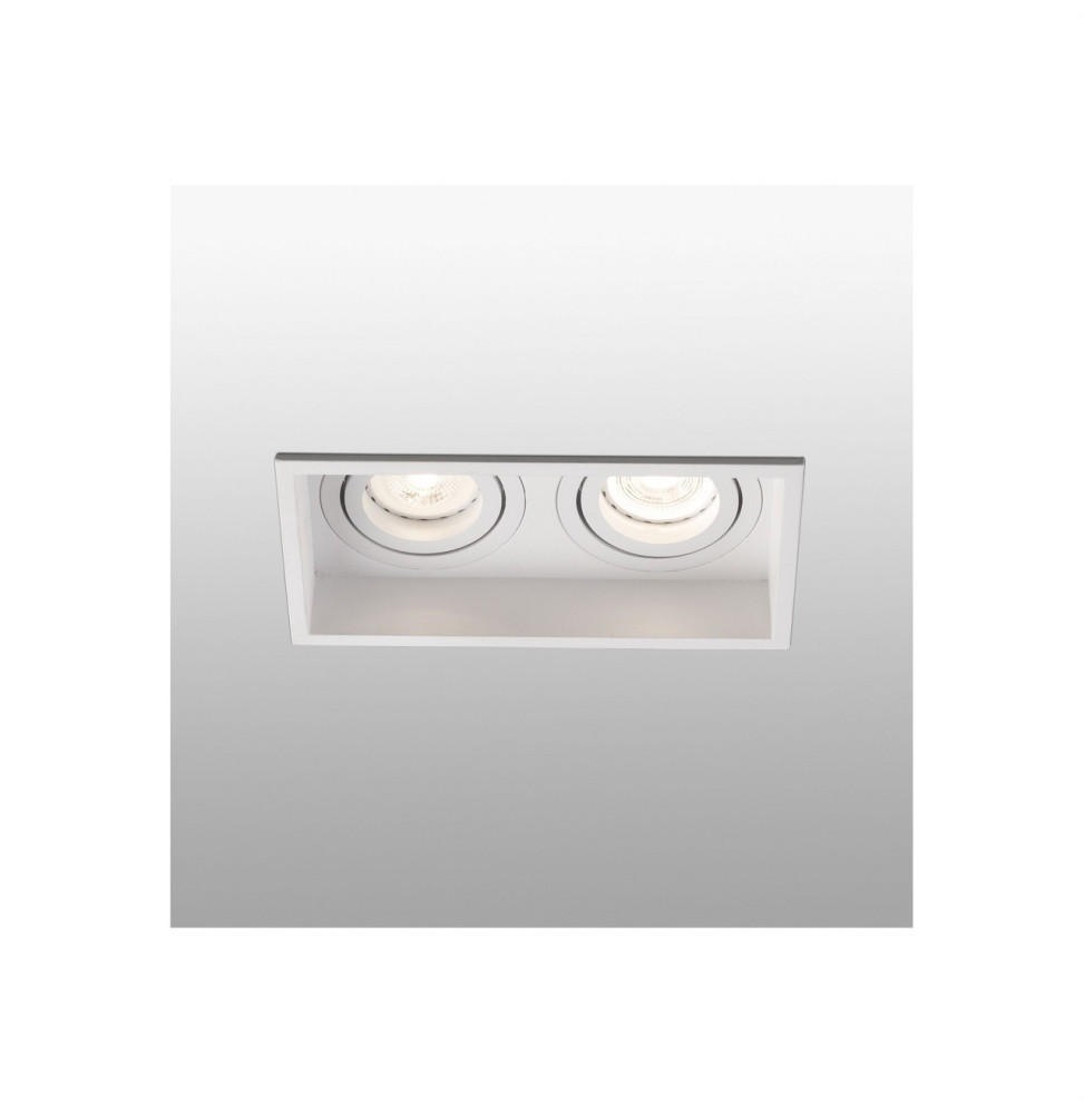 FARO - Empotrable HYDE cuadrado orientable 2L 8W GU10 blanco