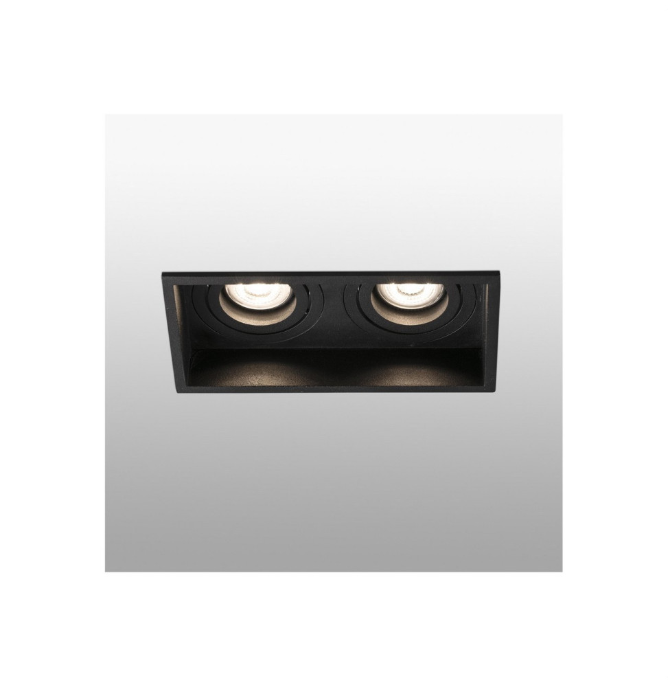 FARO - Empotrable HYDE cuadrado orientable 2L 8w GU10 negro