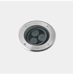 LedsC4 - Empotrable de suelo IP66-IP67 Gea Power LED Pro diámetro 185mm Comfort LED 7 blanco neutro 4000K ON-OFF acero inoxidabl