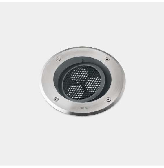 LedsC4 - Empotrable de suelo IP66-IP67 Gea Power LED Pro diámetro 185mm Comfort LED 7 blanco cálido 3000K ON-OFF acero inoxidabl