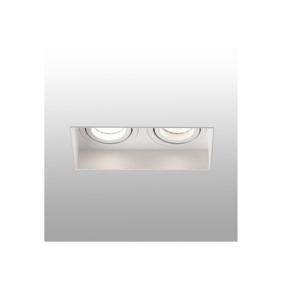 FARO - Empotrable HYDE cuadrado orientable S/M 2L 8W GU10 blanco