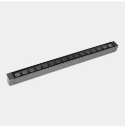 LedsC4 - Luminaria lineal IP65 Cube Pro Linear Comfort 1000mm superficie LED 95 blanco cálido 2700K DALI/PUSH gris urbano 7110lm