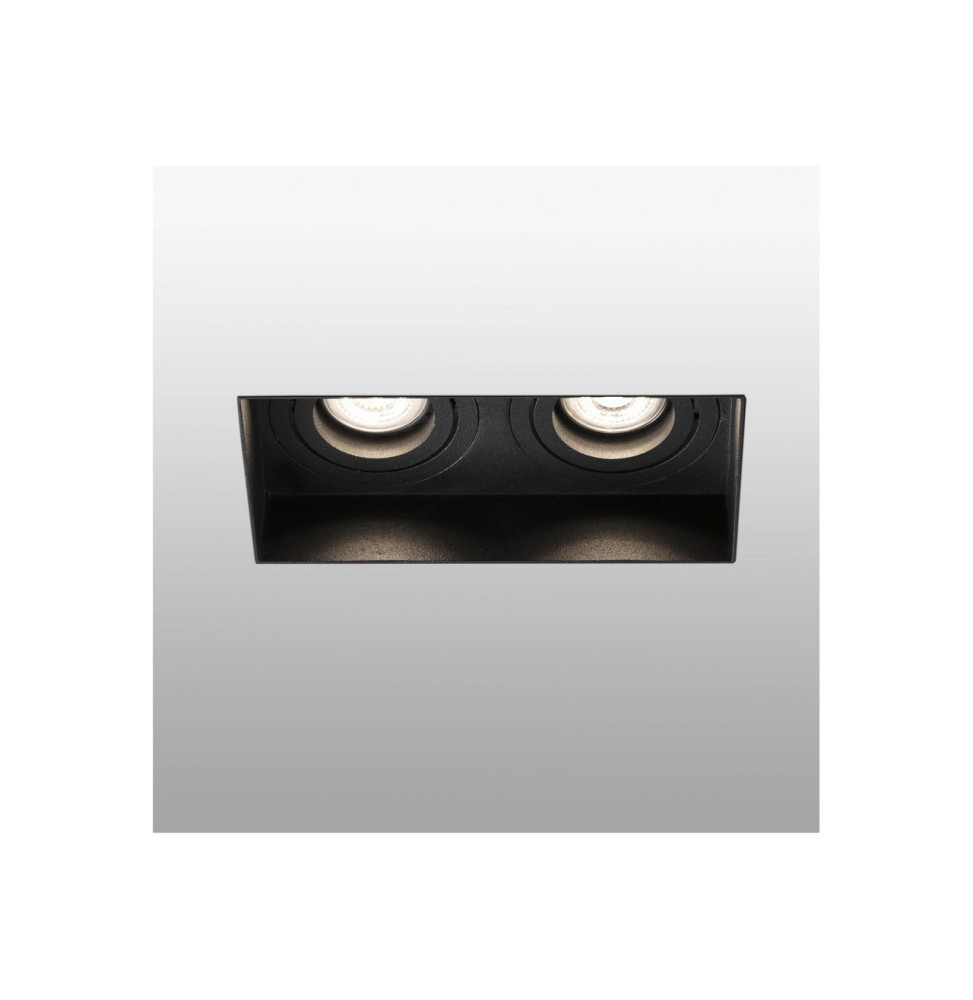 FARO - Empotrable HYDE cuadrado orientable S/M 2L 8W GU10 negro