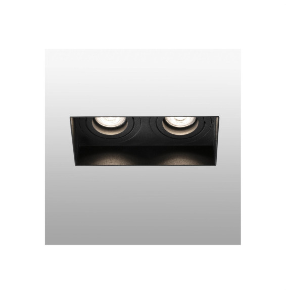 FARO - Empotrable HYDE cuadrado orientable S/M 2L 8W GU10 negro