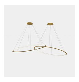 LedsC4 - Luminaria colgante circular Outward 2 Rings diámetro 2000 horizontal LED 516 blanco cálido 3000K 0-10V 19486lm
