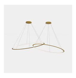LedsC4 - Luminaria colgante circular Outward 2 Rings diámetro 2000 horizontal LED 516 blanco cálido 3000K DALI-2 19486lm