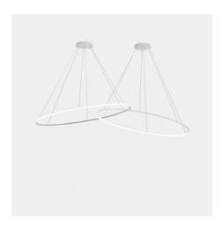 LedsC4 - Luminaria colgante circular Outward 2 Rings diámetro 2000 horizontal LED 516 blanco cálido 3000K DALI-2 blanco 19486lm