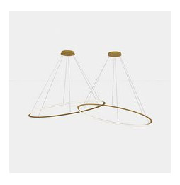LedsC4 - Luminaria colgante circular Outward 2 Rings diámetro 2000 horizontal LED 516 blanco cálido 2700K 0-10V 17928lm