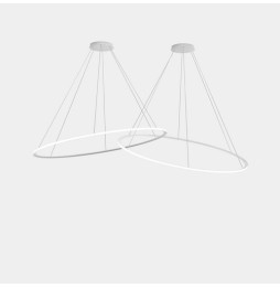 LedsC4 - Luminaria colgante circular Inward 2 Rings diámetro 2000 horizontal LED 516 blanco cálido 2400K DALI-2 blanco 11654lm
