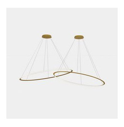 LedsC4 - Luminaria colgante circular Downward 2 Rings diámetro 2000 horizontal empotrable LED 516 blanco neutro 4000K 0-10V 1751