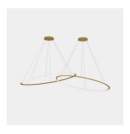 LedsC4 - Luminaria colgante circular Downward 2 Rings diámetro 2000 horizontal empotrable LED 516 blanco neutro 4000K ON-OFF 175