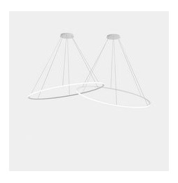LedsC4 - Luminaria colgante circular Downward 2 Rings diámetro 2000 horizontal empotrable LED 516 blanco cálido 3000K ON-OFF bla