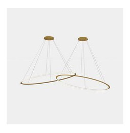 LedsC4 - Luminaria colgante circular Downward 2 Rings diámetro 2000 horizontal empotrable LED 516 blanco neutro 4000K DALI-2 175