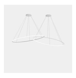 LedsC4 - Luminaria colgante circular Downward 2 Rings diámetro 2000 horizontal empotrable LED 516 blanco cálido 3000K 0-10V blan