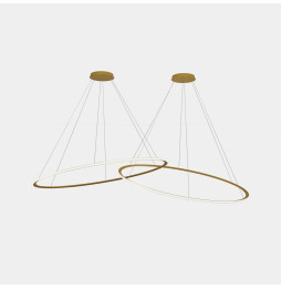 LedsC4 - Luminaria colgante circular Downward 2 Rings diámetro 2000 horizontal empotrable LED 516 blanco cálido 3000K ON-OFF 162