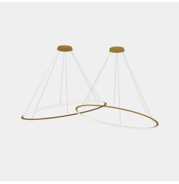 LedsC4 - Luminaria colgante circular Downward 2 Rings diámetro 2000 horizontal empotrable LED 516 blanco cálido 3000K ON-OFF 162