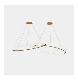 LedsC4 - Luminaria colgante circular Downward 2 Rings diámetro 2000 horizontal empotrable LED 516 blanco cálido 3000K ON-OFF 162