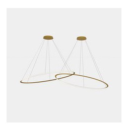 LedsC4 - Luminaria colgante circular Downward 2 Rings diámetro 2000 horizontal empotrable LED 516 blanco cálido 3000K DALI-2 162