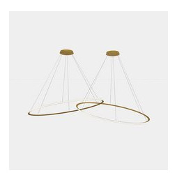 LedsC4 - Luminaria colgante circular Downward 2 Rings diámetro 2000 horizontal empotrable LED 516 blanco cálido 2700K 0-10V 1491