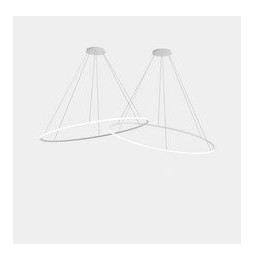 LedsC4 - Luminaria colgante circular Downward 2 Rings diámetro 2000 horizontal empotrable LED 516 blanco cálido 2700K 0-10V blan