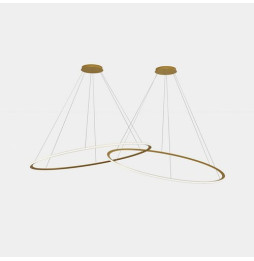 LedsC4 - Luminaria colgante circular Downward 2 Rings diámetro 2000 horizontal empotrable LED 516 blanco cálido 2700K ON-OFF 149