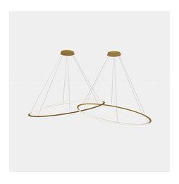 LedsC4 - Luminaria colgante circular Downward 2 Rings diámetro 2000 horizontal empotrable LED 516 blanco cálido 2700K ON-OFF 149