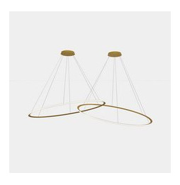 LedsC4 - Luminaria colgante circular Downward 2 Rings diámetro 2000 horizontal empotrable LED 516 blanco cálido 2700K DALI-2 149