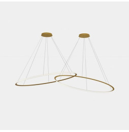 LedsC4 - Luminaria colgante circular Downward 2 Rings diámetro 2000 horizontal empotrable LED 516 blanco cálido 2400K DALI-2 134