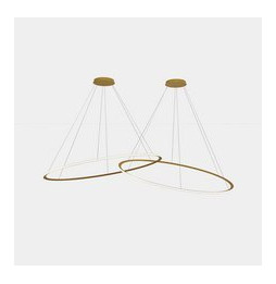 LedsC4 - Luminaria colgante circular Downward 2 Rings diámetro 2000 horizontal empotrable LED 516 blanco cálido 2400K DALI-2 134