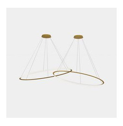 LedsC4 - Luminaria colgante circular Downward 2 Rings diámetro 2000 horizontal LED 516 blanco neutro 4000K 0-10V 17512lm