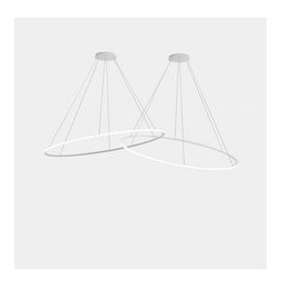 LedsC4 - Luminaria colgante circular Downward 2 Rings diámetro 2000 horizontal LED 516 blanco neutro 4000K ON-OFF blanco 17512lm