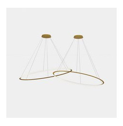 LedsC4 - Luminaria colgante circular Downward 2 Rings diámetro 2000 horizontal LED 516 blanco neutro 4000K ON-OFF 17512lm