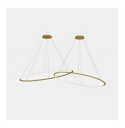 LedsC4 - Luminaria colgante circular Downward 2 Rings diámetro 2000 horizontal LED 516 blanco cálido 3000K 0-10V 16214lm