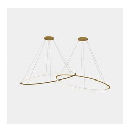 LedsC4 - Luminaria colgante circular Downward 2 Rings diámetro 2000 horizontal LED 516 blanco cálido 3000K ON-OFF 16214lm