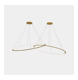 LedsC4 - Luminaria colgante circular Downward 2 Rings diámetro 2000 horizontal LED 516 blanco cálido 3000K DALI-2 16214lm