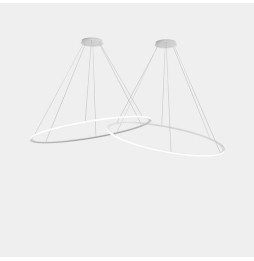 LedsC4 - Luminaria colgante circular Downward 2 Rings diámetro 2000 horizontal LED 516 blanco cálido 3000K ON-OFF blanco 16214lm