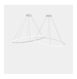 LedsC4 - Luminaria colgante circular Downward 2 Rings diámetro 2000 horizontal LED 516 blanco cálido 2700K 0-10V blanco 14916lm