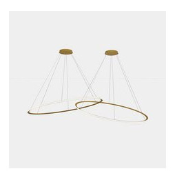LedsC4 - Luminaria colgante circular Downward 2 Rings diámetro 2000 horizontal LED 516 blanco cálido 2700K 0-10V 14916lm